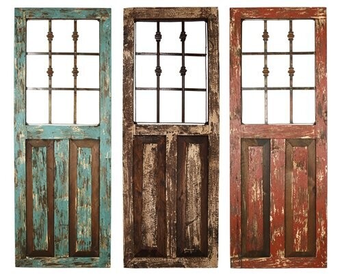 Durango Wall Decor Wood and Iron Window-3 Colors-18x48