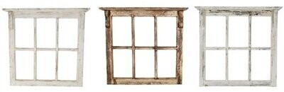 Farmhouse Panel Window with Shelf-Six Panels-30x29 inches