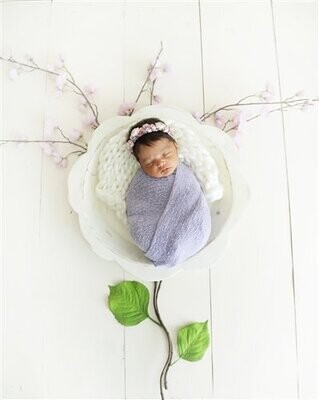 Flower Dough Bowl-Hand Carved-Two Sizes-Newborn Prop