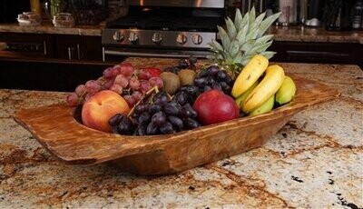 Food Safe Eurostyle Dough Bowl-Farmhouse Serving Wood Platter