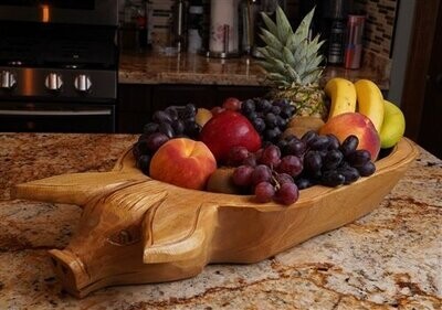 Food Safe-Pig Wooden Serving Platter Dough Bowl