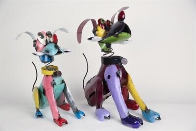 Colorful Metal Pluto Dog-Garden-Yard Art-Two Sizes-Pluto Dog