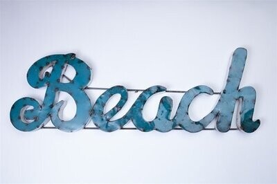 Beach Metal Sign-Handmade-Beach Sign Small-37x13 inches