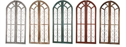 Saint Francis Decorative Windows-Pair-Farmhouse-Five Colors