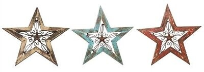Texas Star-Wood and  Iron-3 Colors-Wall Decor