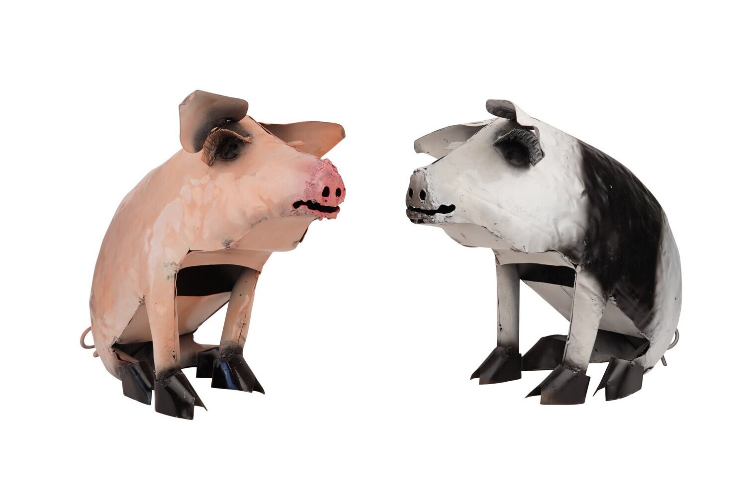Metal Sitting Pig-Garden Decor-Handmade-Farmhouse