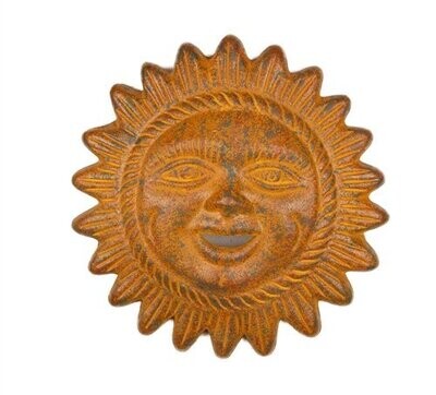 Cheeky Clay Sun-13 in-Hand Painted-Garden Wall Decor, Colors: Red