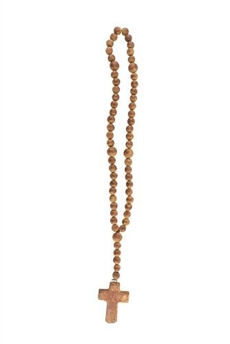 Clay Rosary Beads-Medium-Handmade-Hand Painted-33 inches, Colors: Red
