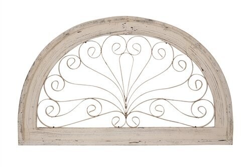 Half Moon Farmhouse Wall Window-Five Colors-43x26 inches, Colors: Vintage White