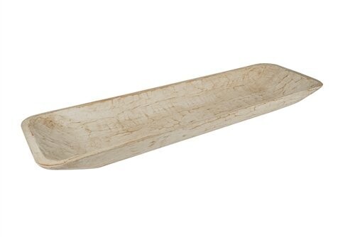 Long Santa Fe Wooden Dough Bowl-Batea-Farmhouse-7x39 Inches, Colors: Antiqued White