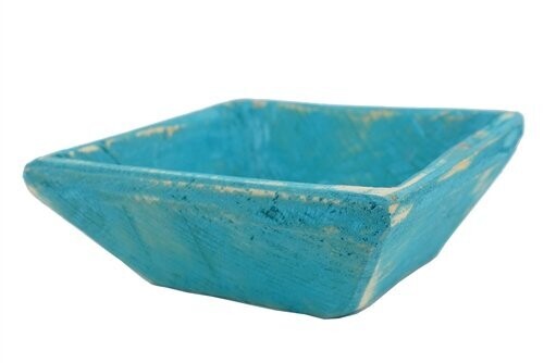 Farmhouse Square Dough Bowl-Colors-6-8 x 2.5 inches-Home Decor #2, Colors: Turquoise