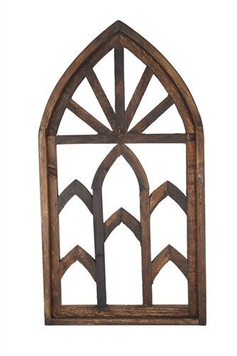 Mission Revival Wall Decor Window-Farmhouse-17x30 inches-6 Colors, Colors: Rustic Brown