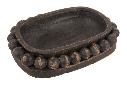 Ovee Beaded Vessel-Clay Candle Pour-8x11 Inches-5 Colors-CLEARANCE-$10 Each, Colors: Black