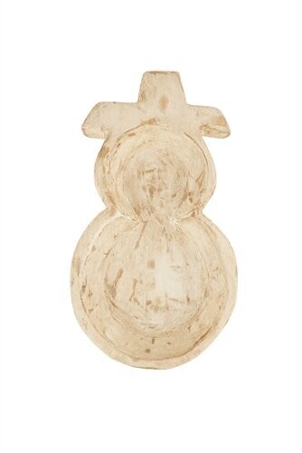 Snowman-Dough Bowl-Candle Ready-Farmhouse-Large-9x16 inches-BIG SALE-$15, Colors: Antique White