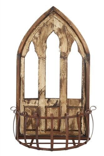 Trinity Wall Planter Window-Two Colors-20x30x9 Inches, Colors: Antique White