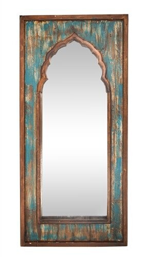 Yaya French Gothic Rustic Farmhouse Mirror-Three Colors-24x42, Colors: Turquoise