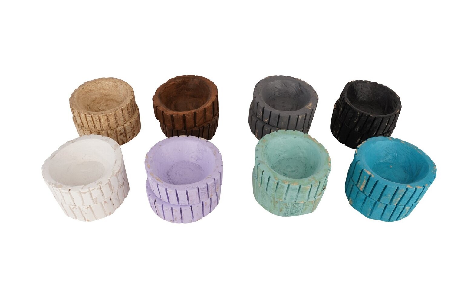 Ridgy(tm) Mini Round Dough Bowl-Candle Ready-6x2 inches-11 Colors
