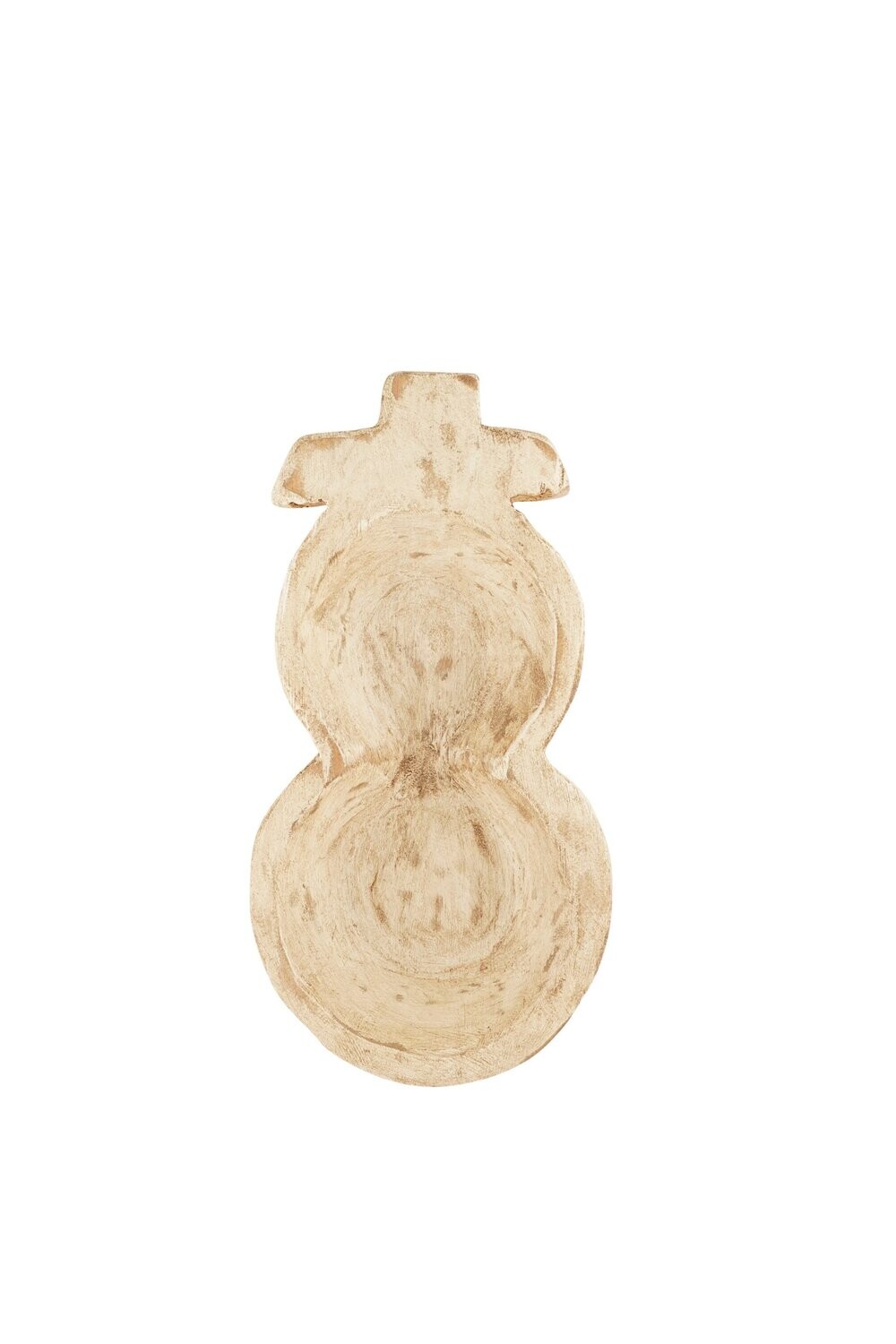 Snowman-Dough Bowl-Farmhouse-Candle Ready-6x12 inches-Small, Colors: Antique White