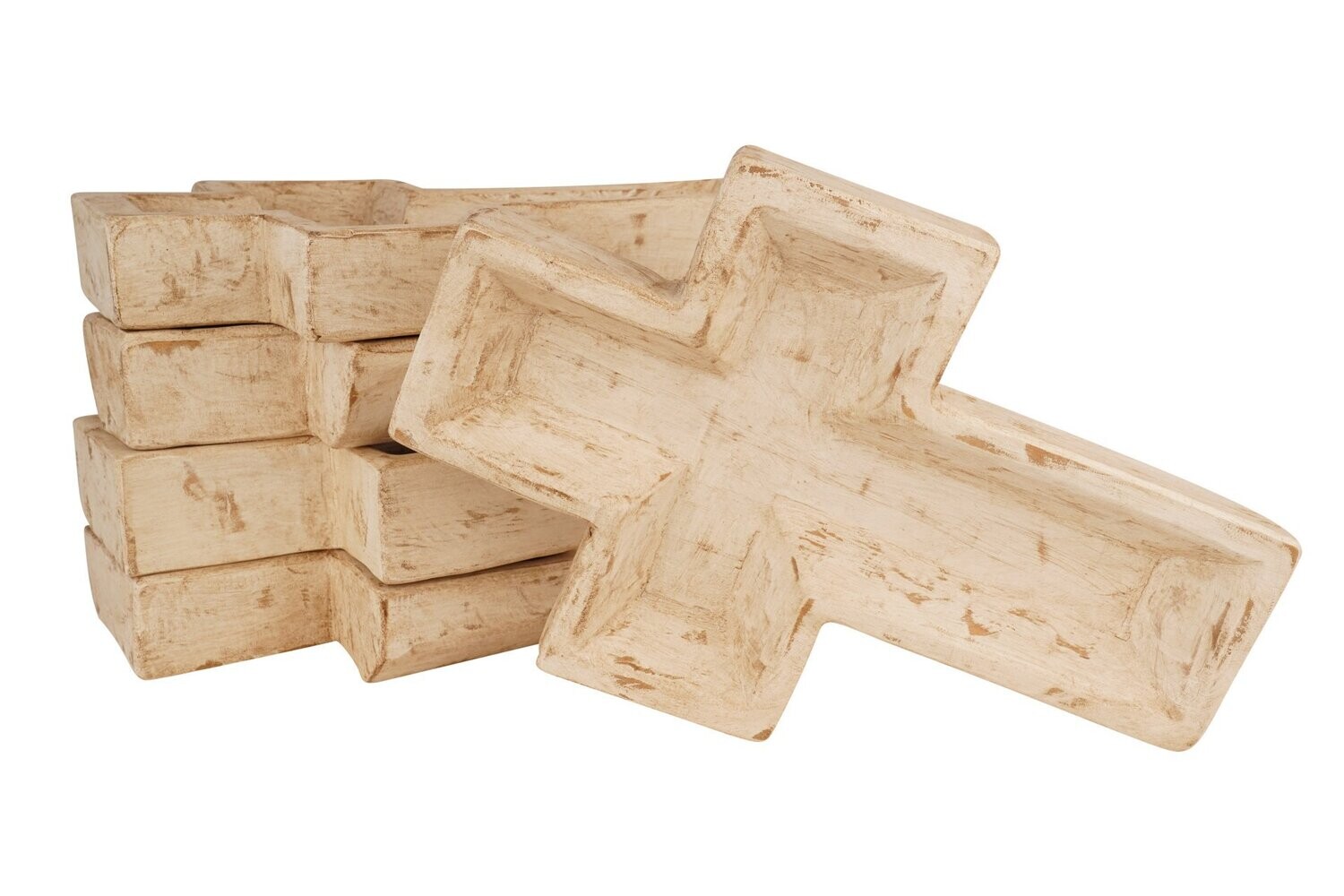 Cross-Large-Home Decor #2 Dough Bowl-11x17 inches-Home Decor #2, Colors: Antiqued White