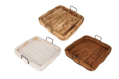 Bixby Farmhouse Serving Tray-16x16x4 inches-NEW-3 Color Choices
