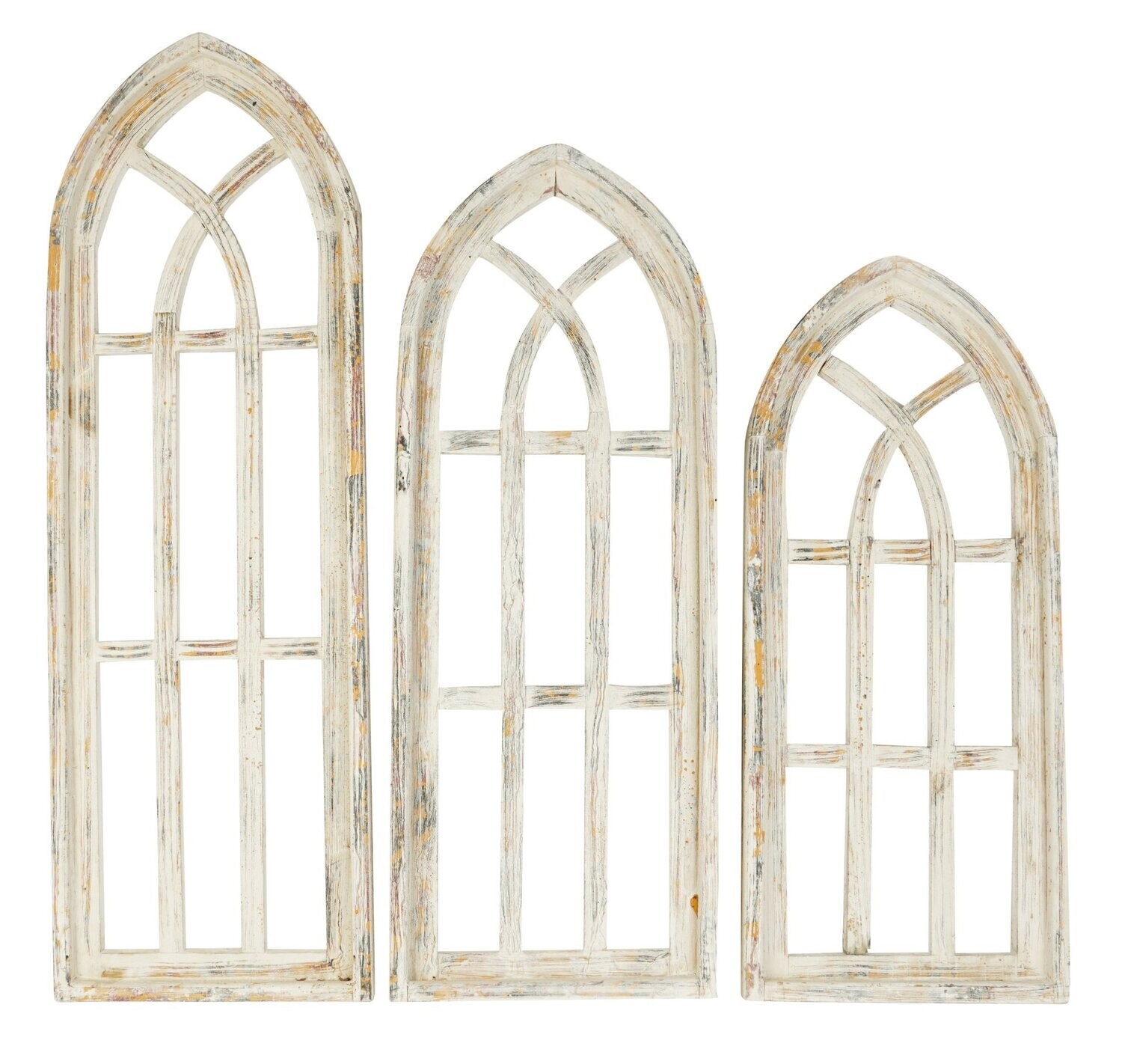 Cathedral (Set 3)-Wall Decor Wood-Farmhouse Windows-CLEARANCE