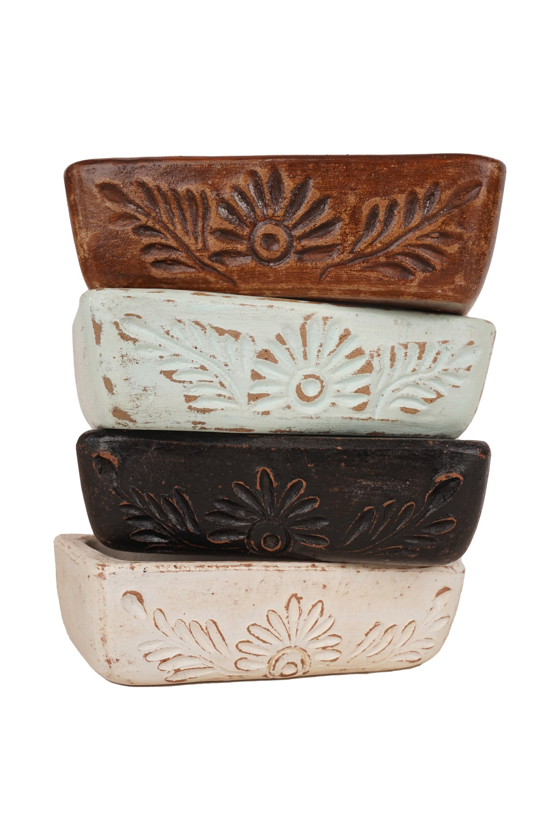 Boho-Clay Candle Vessel-Candle Ready-6x9 inches-Four Color Choices