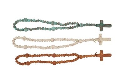 Clay Rosary Beads-Small-Handmade-Hand Painted-22 inches
