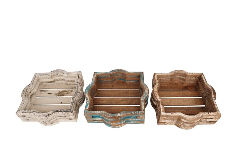 Cypress Creek Farmhouse Serving Tray-14x14x4 inches-NEW-3 Color Choices