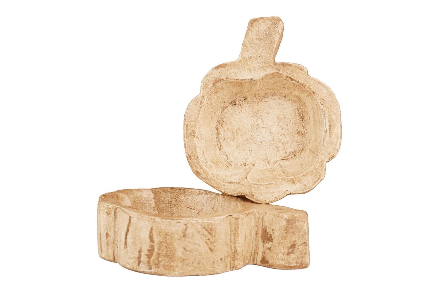 Pumpkin-Mini-Dough Bowl-Farmhouse-Candle Ready-6x8 inches-Mini-8 Color Choices, Colors: Antiqued White