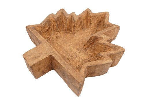 Carved Maple Leaf-Wood-Rustic-12 x 14 x 1.5-Exclusive Design-Waxed-Candle Ready-Candle Pour-Carved Maple Leaf-CLEARANCE-$10