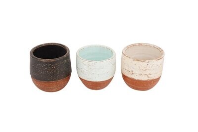 Two Tone Santa Fe Jar-Clay Candle Vessel-Three Colors