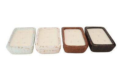 Boho-Clay Candle Vessel-Candle Ready-6x9 inches-Four Color Choices