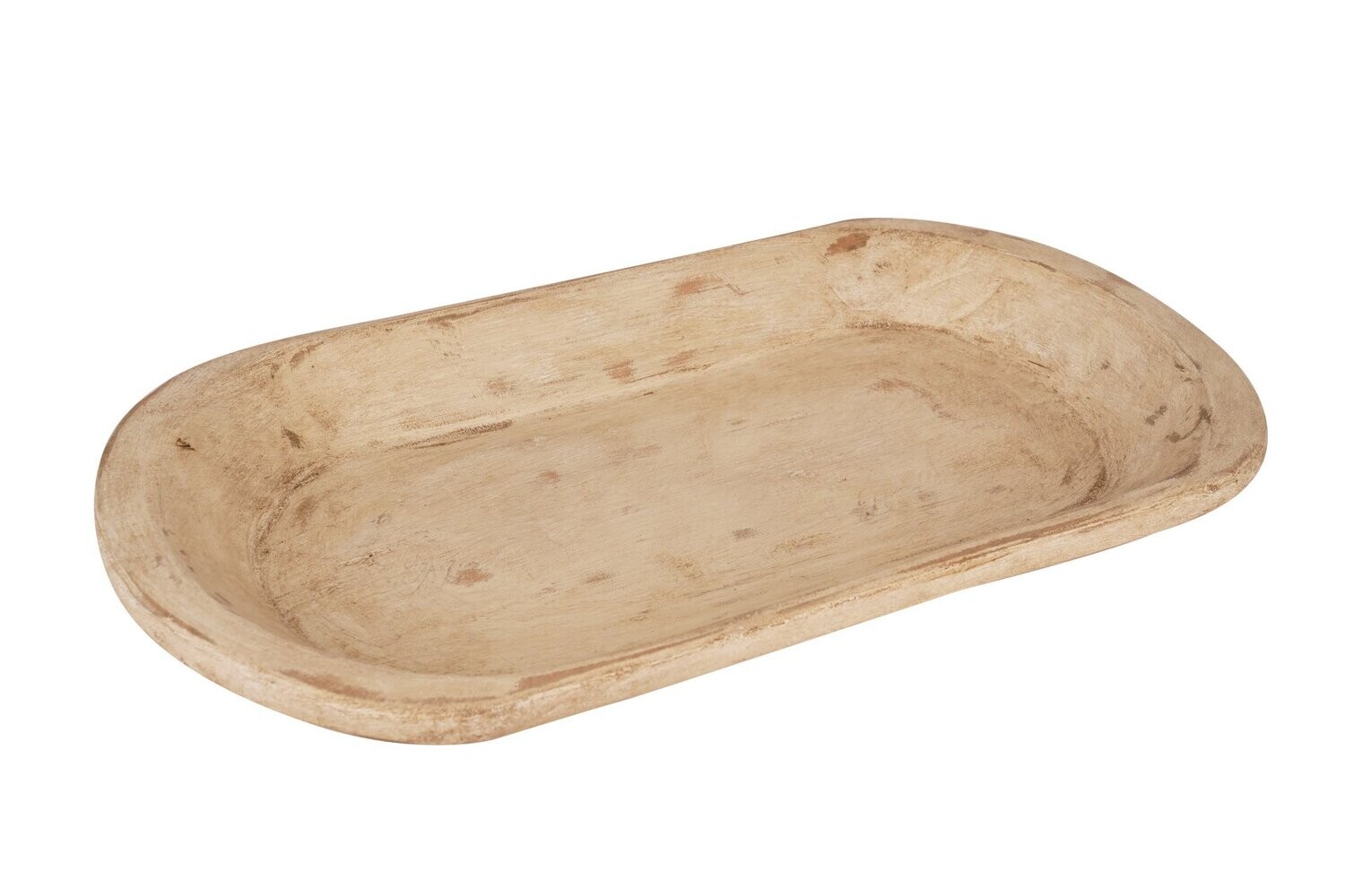 Rustic  Wooden Farmhouse Dough  Bowl-12x20 inches, Colors: Antiqued White