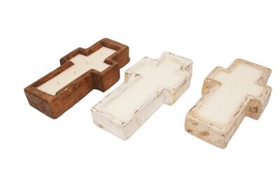 Cross-Small- Dough Bowl-Candle Ready-6x12 inches-3 Color Choices