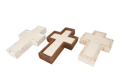 Cross-Large- Dough Bowl-Candle Ready-11x17 inches-3 Color Choices