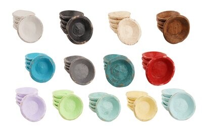 Round Small Dough Bowl-Candle Ready-Colors-7-9W x 2.5D inches-Small