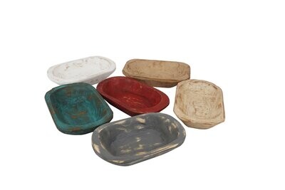 Mini Dough Bowl-Candle Ready-6x10x2 inches-Color Choices