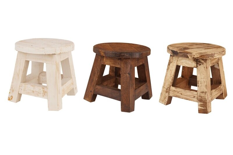 Farmhouse Rustic Wooden Mini Stools-Stool-Home Decor-NEW-8x8x8 inches