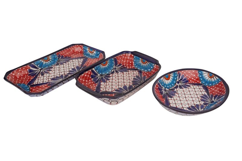 Talavera Colorful Ceramic Serving Platter-Hand Painted-Serving Dish-Plate
