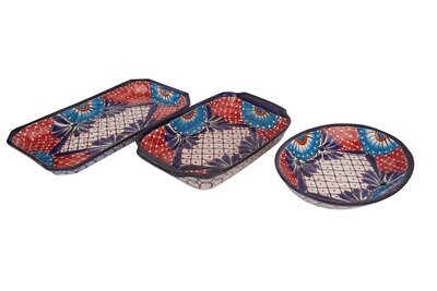 Talavera Colorful Ceramic Serving Platter-Hand Painted-Serving Dish-Plate