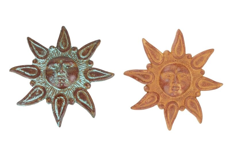 Star Clay Sun-15 inch-Hand Painted-Garden Decor-Two Colors