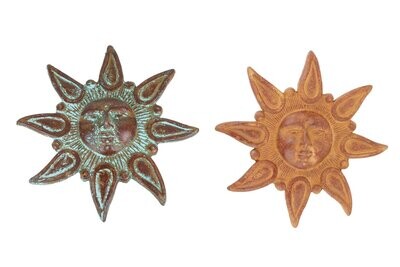 Star Clay Sun-15 inch-Hand Painted-Garden Decor-Two Colors