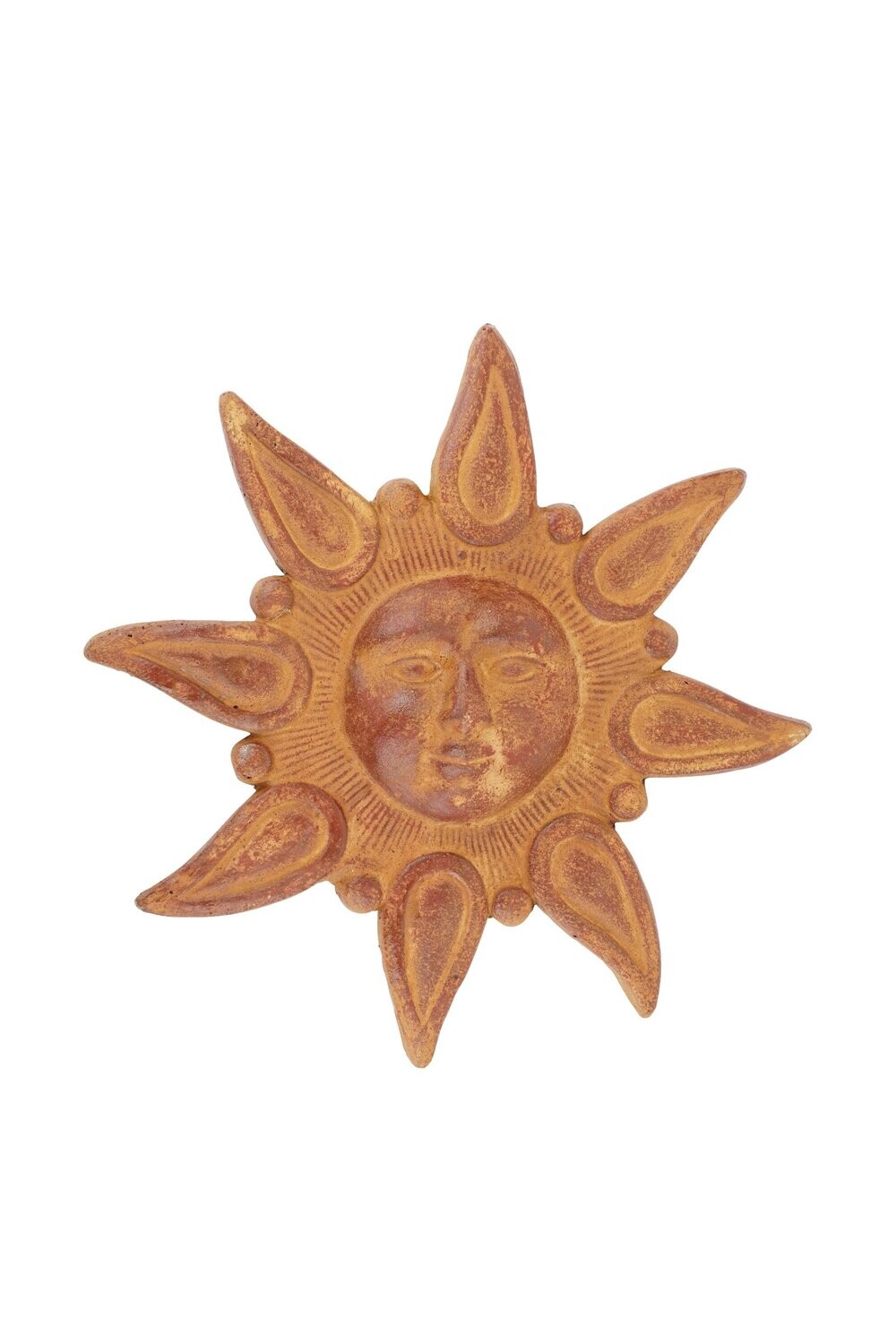 Star Clay Sun-15 inch-Hand Painted-Garden Decor-Two Colors, COLOR: Red