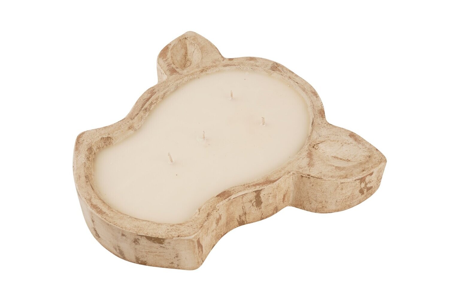 Cow Head-Skull-Candle Ready Dough Bowl-4 Color Choices-Large, Colors: Antiqued White