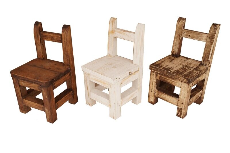 Farmhouse Rustic Wooden Mini Chair-Home Decor-NEW-7x7x13 inches
