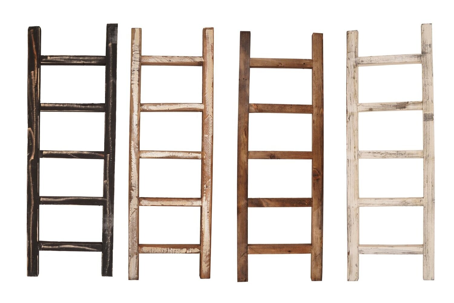 Farmhouse Wood Blanket Ladder-4 Foot-Primitive-Colors-4 Foot