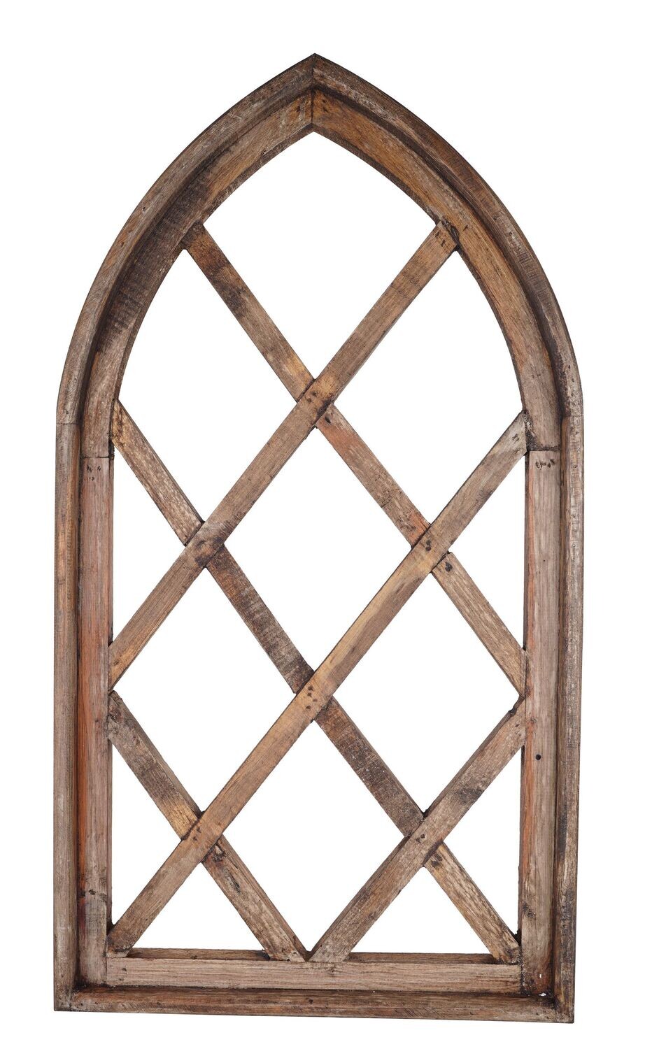 Jamestown Farmhouse Wall Decor Window-17x34 inches, Colors: Antiqued White