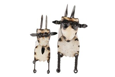 Galapagos Metal Billy Goat-Black and White-Garden-Yard Art-Two Sizes