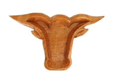 Food Safe Longhorn Wooden Deep Dough Bowl-10x18 inches-NEW