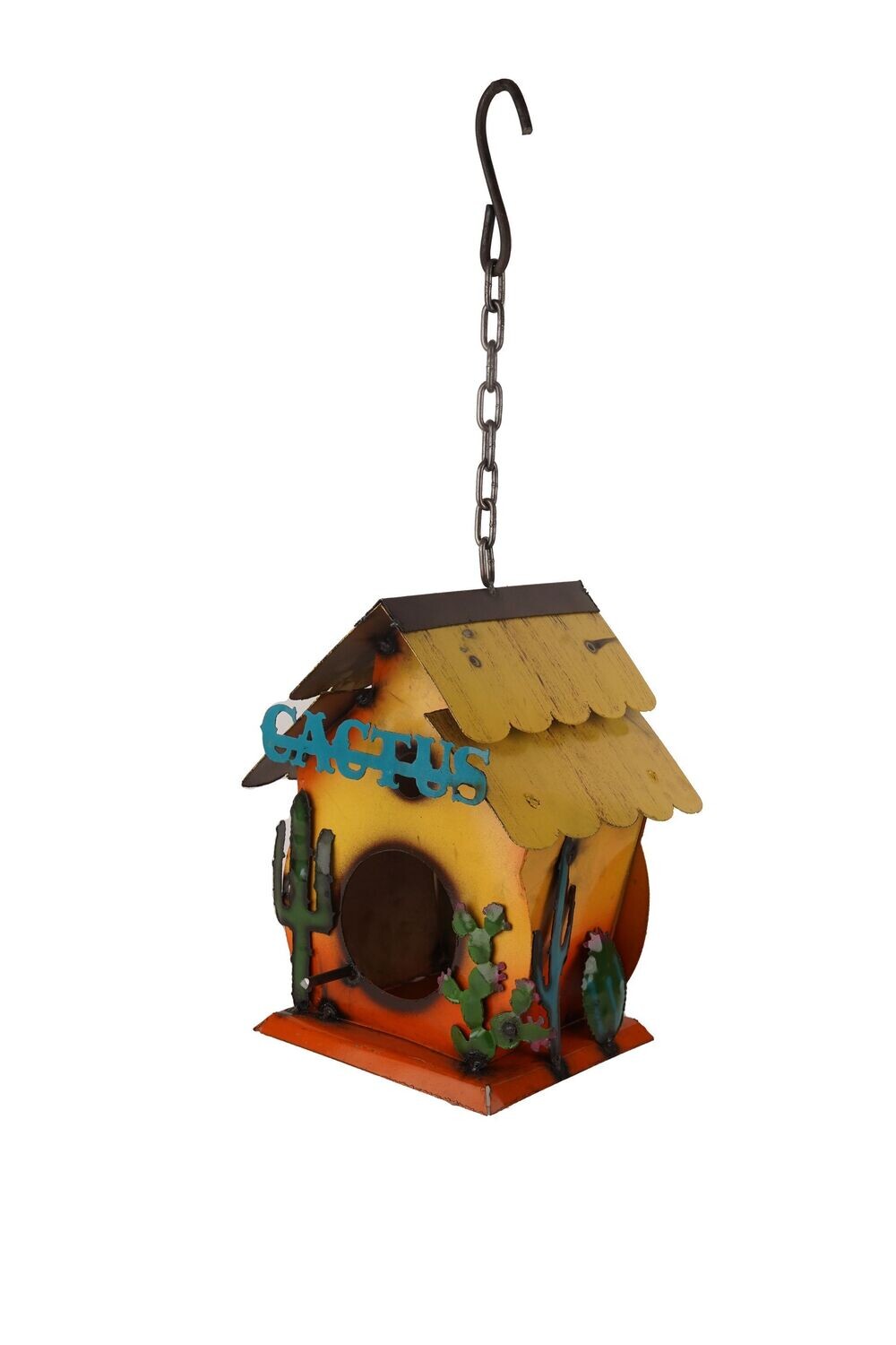 Metal Bird house-Farmhouse-Yard Metal Art-Three Choices, Colors: Desert